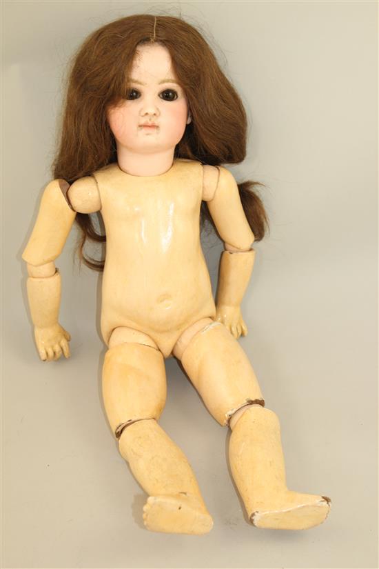 A Jumeau bisque head Bebe doll,